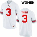 NCAA Ohio State Buckeyes Women's #3 Michael Thomas White Nike Football College Jersey GKN0045SK